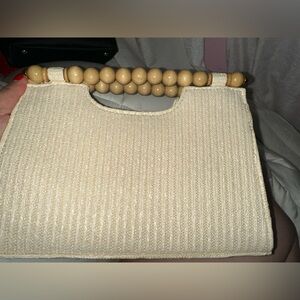 tommy bahama raffia & wood bead handbag